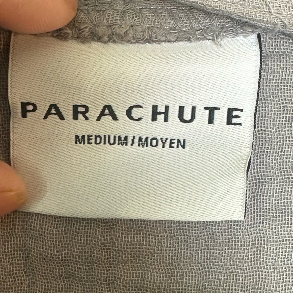 PARACHUTE Cloud Turkish Cotton Waffle Knit Belted Gauzy Unisex Grey Robe,Medium